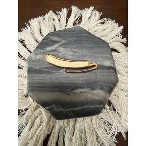 Monet Gold Tone Cream Enamel Curved Bar‎ Pin Brooch